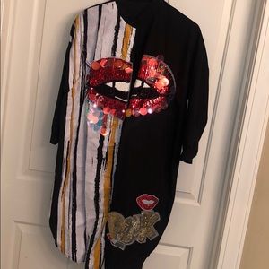 Pucker Up Button Down Sequin Lip Dress 👄